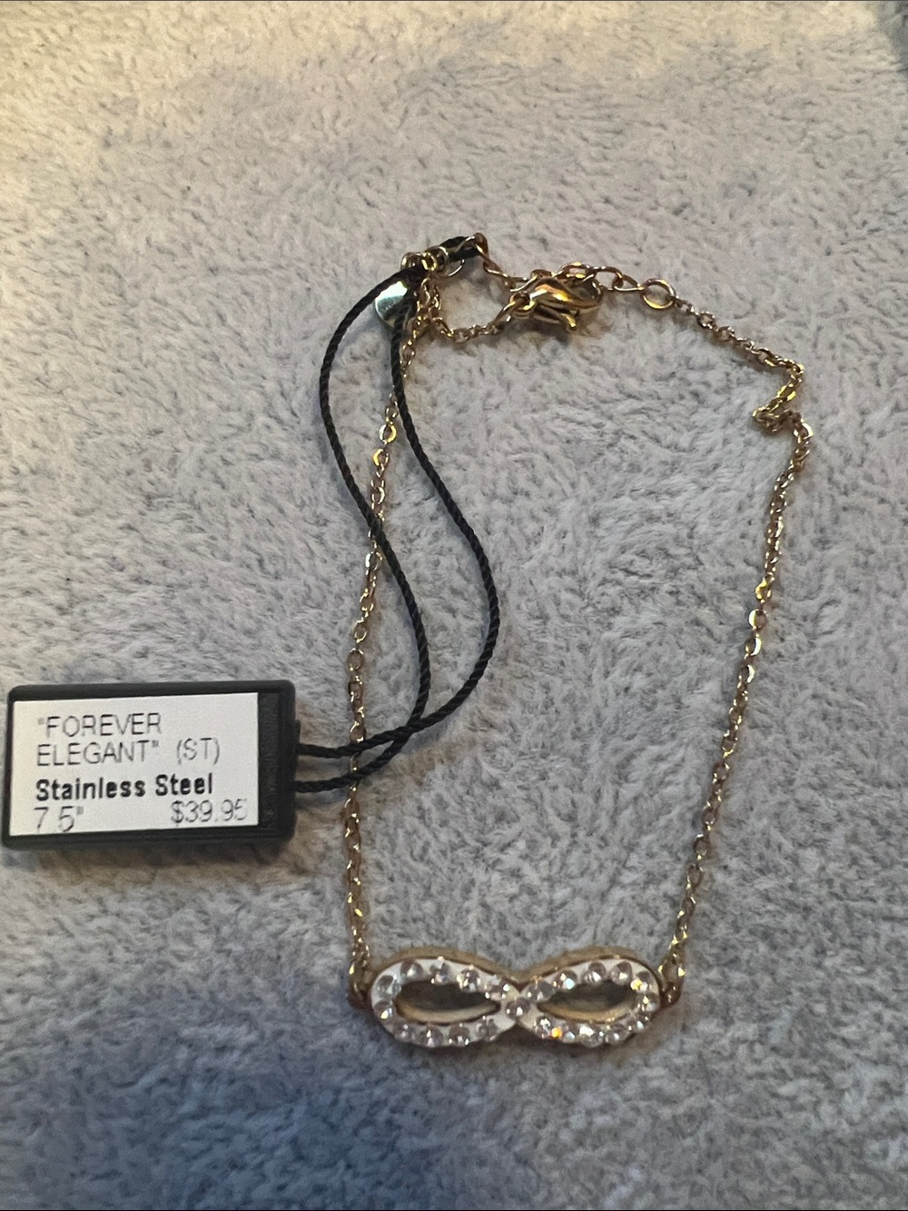 Forever Elegant Gold Infinity Bracelet with Crystals